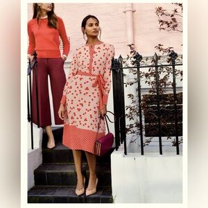 Boden Red and Cream Floral Dress
